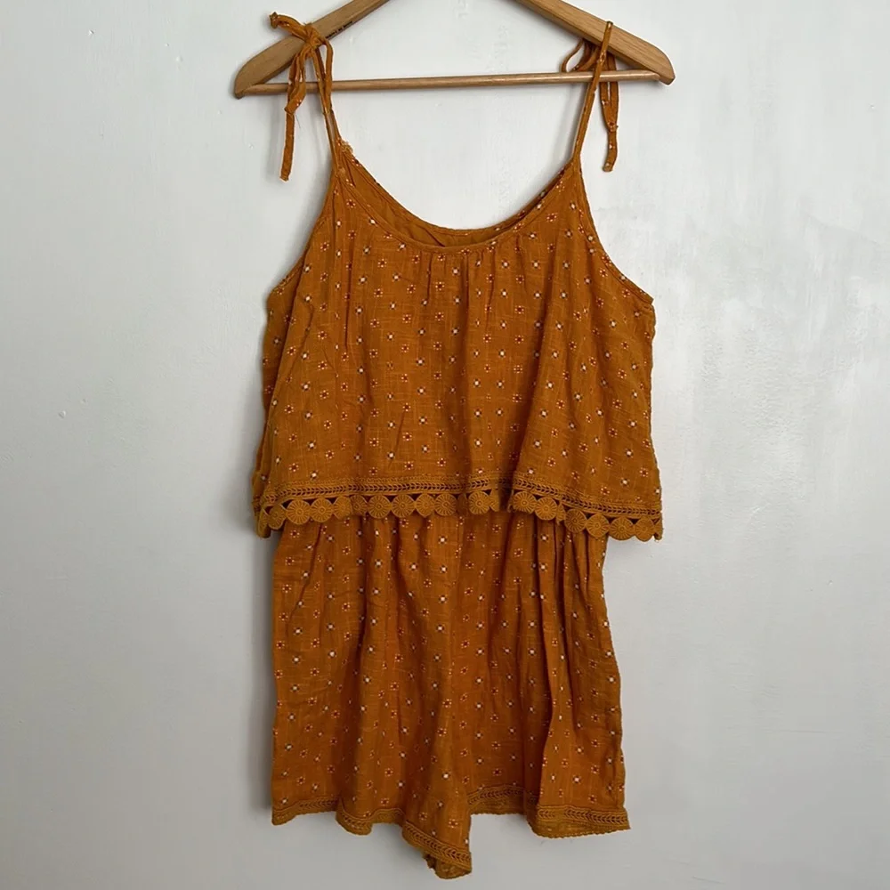 Aerie Embroidered Floral Romper - Picture 2 of 6